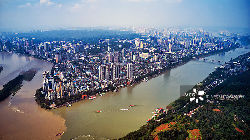 俯瞰乐山市图片素材