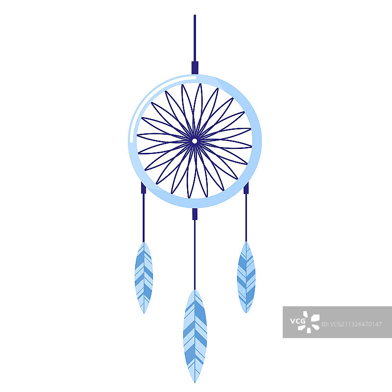 浅蓝色羽毛捕梦网图片素材