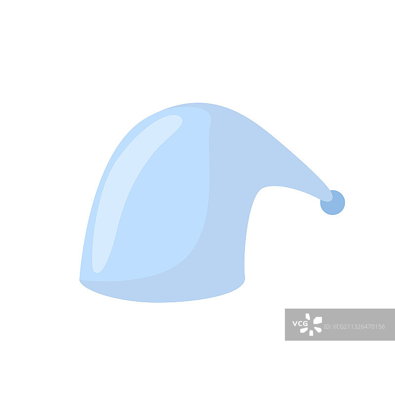 白色背景上柔软的蓝色睡眠帽图片素材