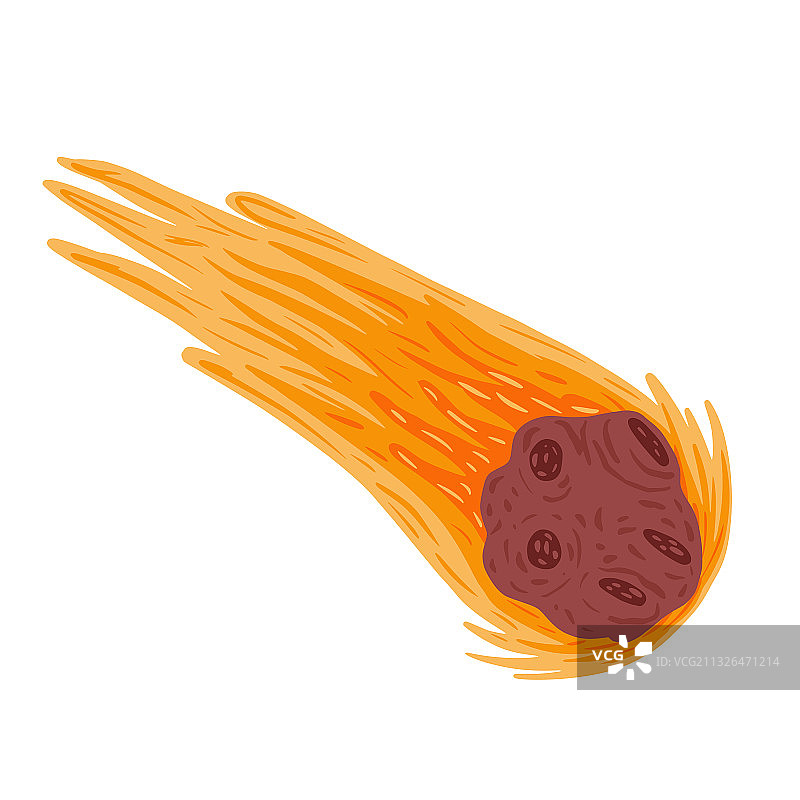 白色背景下孤立的彗星流星图片素材