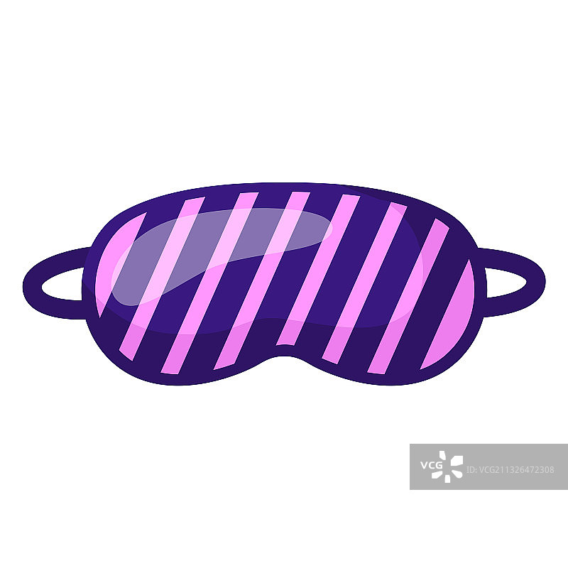 白色背景上的紫色粉条纹睡眠眼罩图片素材