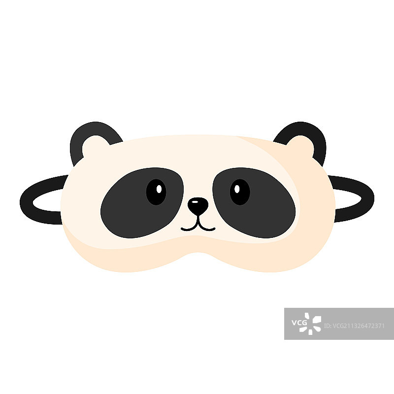 儿童熊猫眼罩，白色背景图片素材