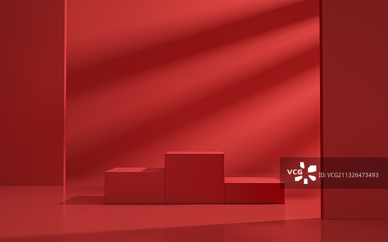 红色产品展台三维图形图片素材