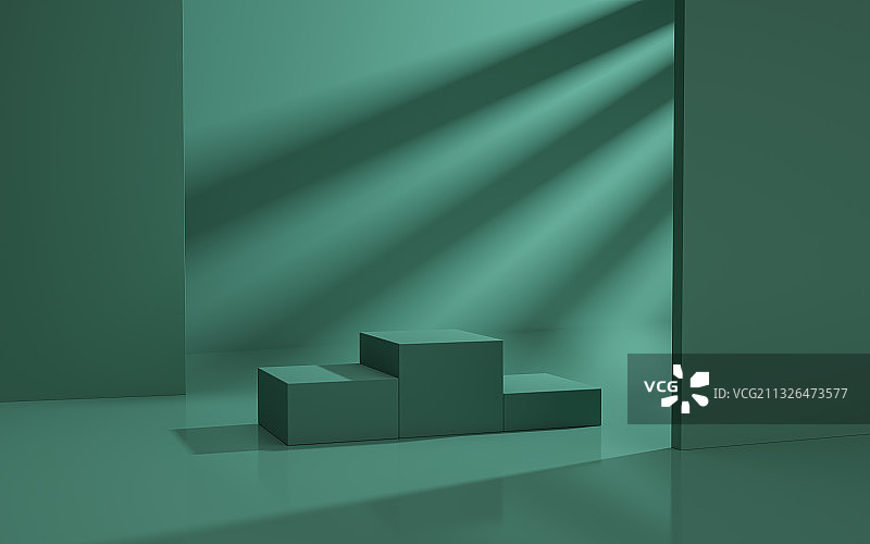 绿色产品展台三维图形图片素材