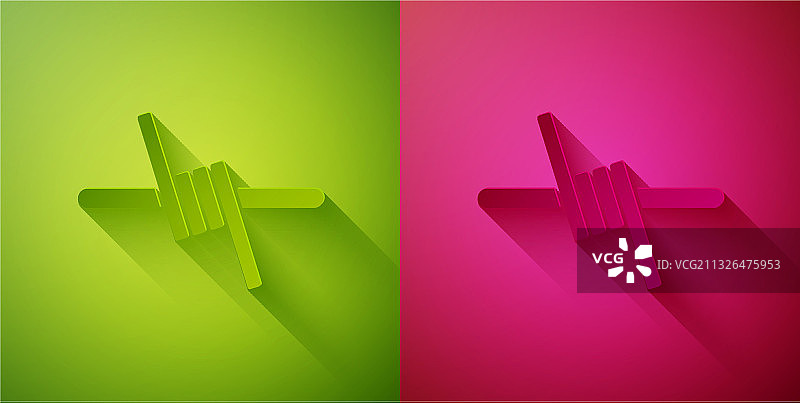 绿色背景上的剪纸铁丝网图标图片素材