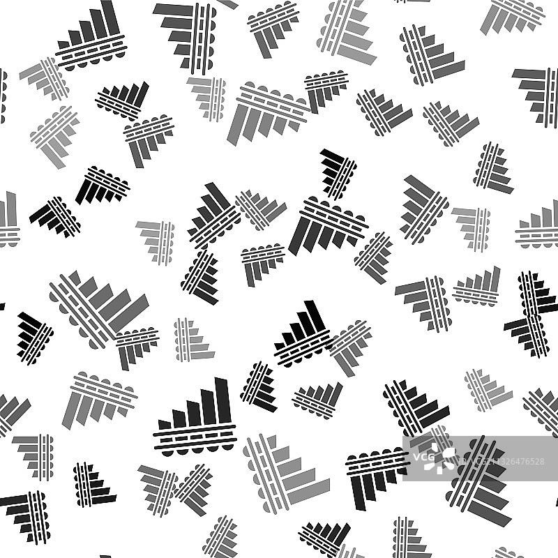 黑色排箫图标无缝图案图片素材