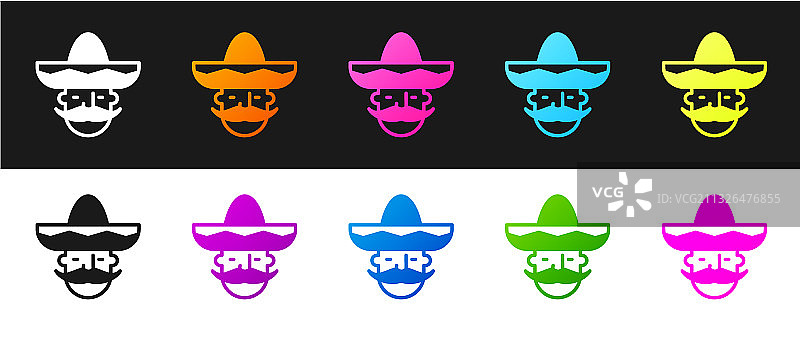 墨西哥男人戴墨西哥帽图标图片素材