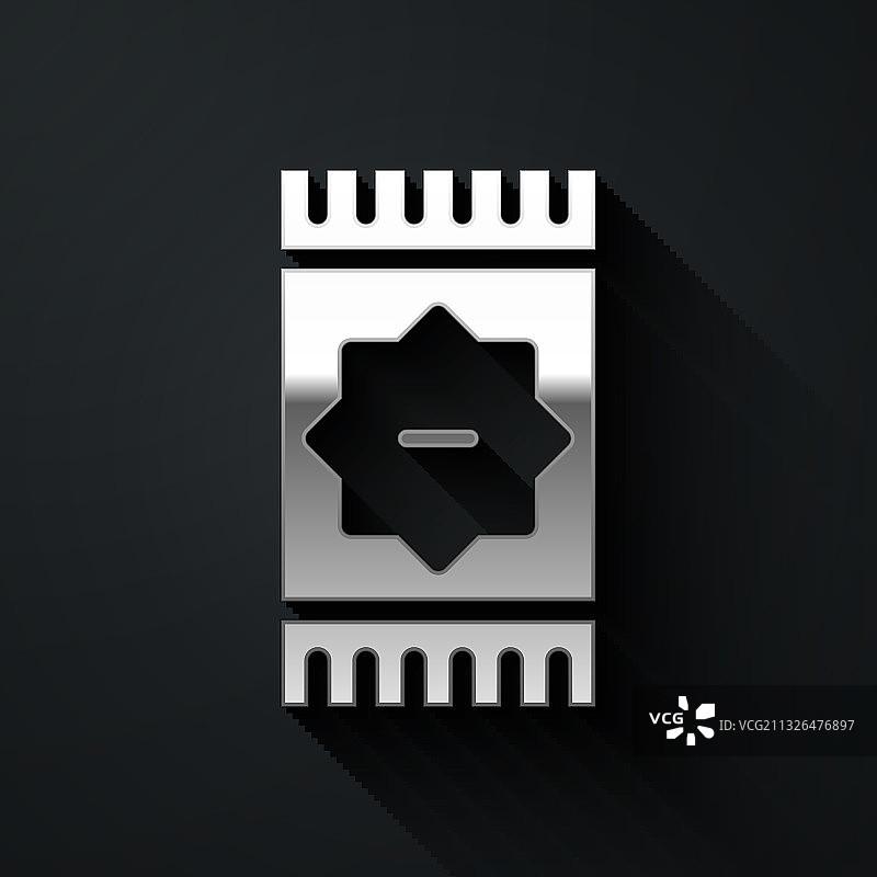 黑色背景上的银色墨西哥地毯图标图片素材