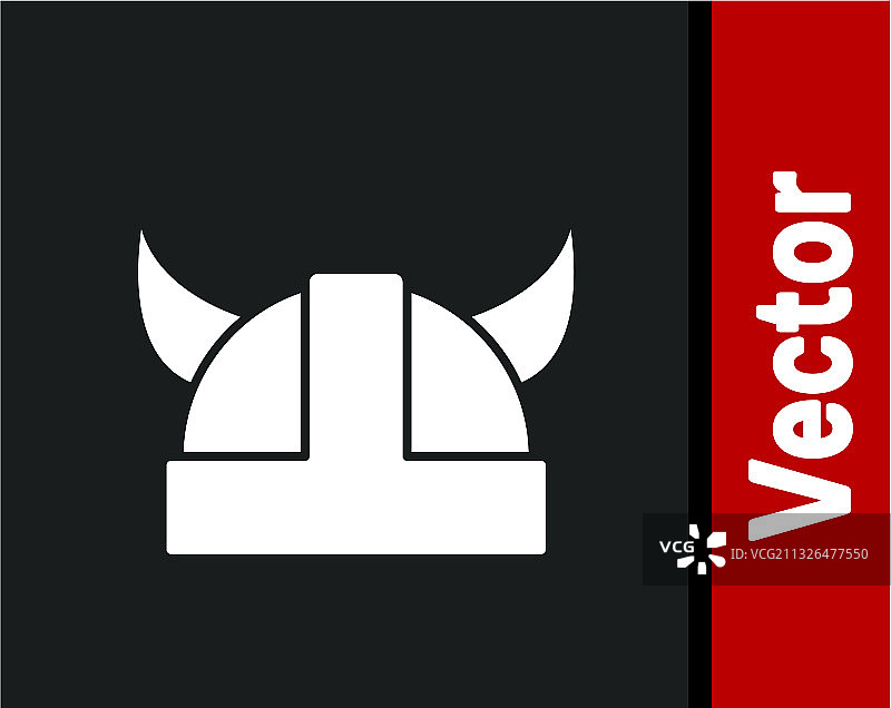 戴角头盔的白色维京人图标图片素材