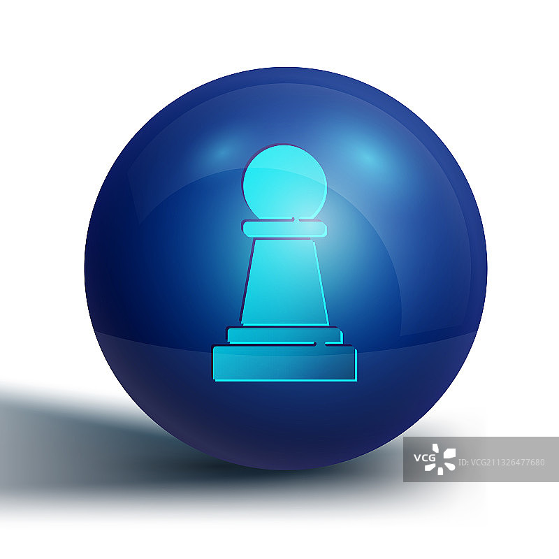 白色背景上的蓝色国际象棋图标图片素材