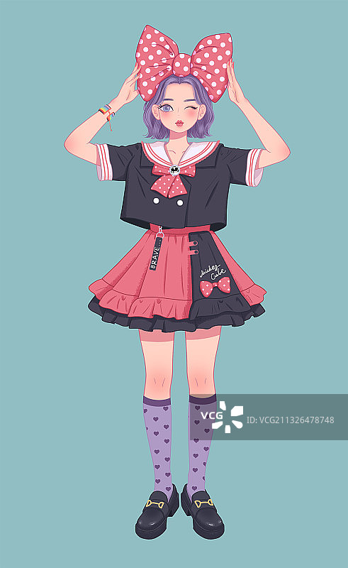 可爱漫画女生图片素材