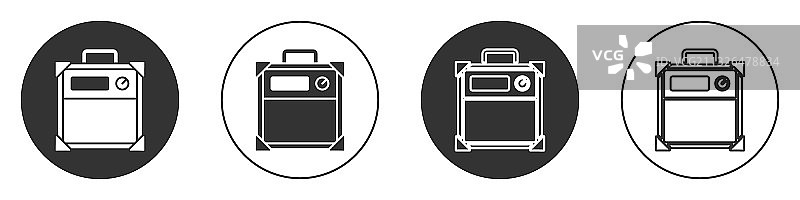 白色背景上的黑色吉他放大器图标图片素材