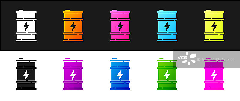 生物燃料桶图标黑色背景图片素材