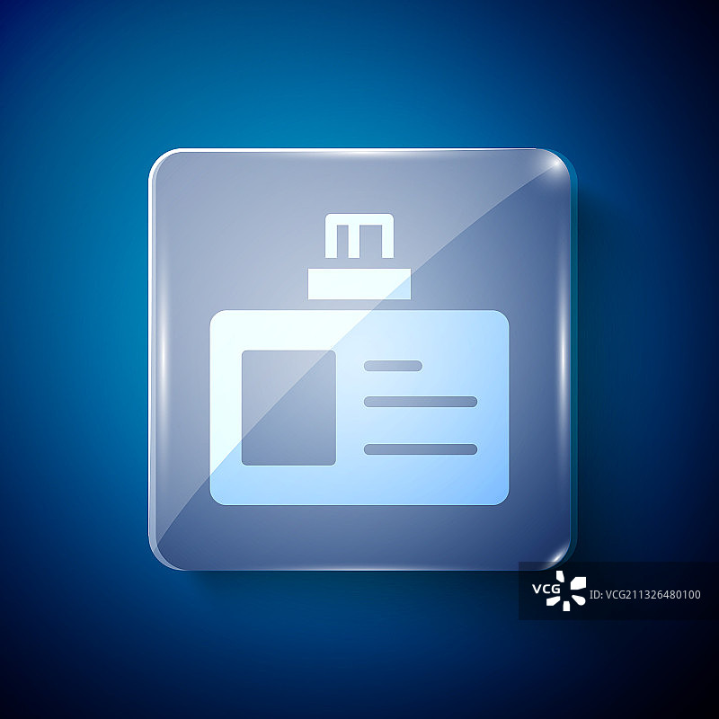 蓝色背景上的白色身份徽章图标图片素材