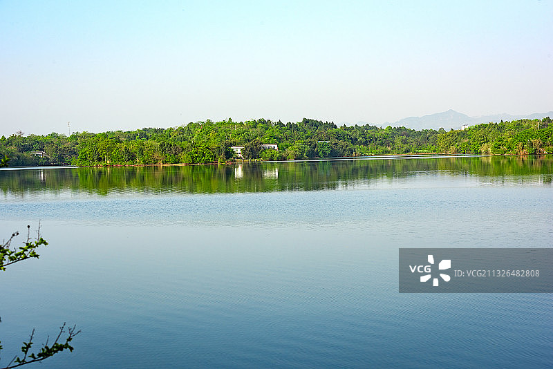 四川成都简阳三岔湖 春天 早晨图片素材