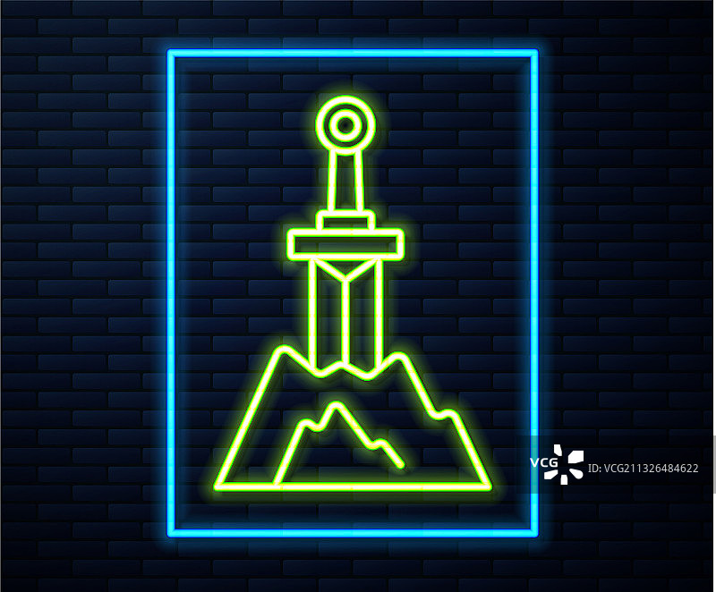 霓虹灯石中剑图标图片素材