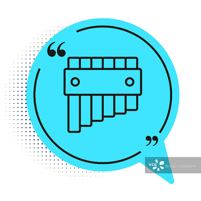 白色背景上的黑色线条排箫图标图片素材