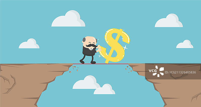 试图移动一美元的老年商人图片素材