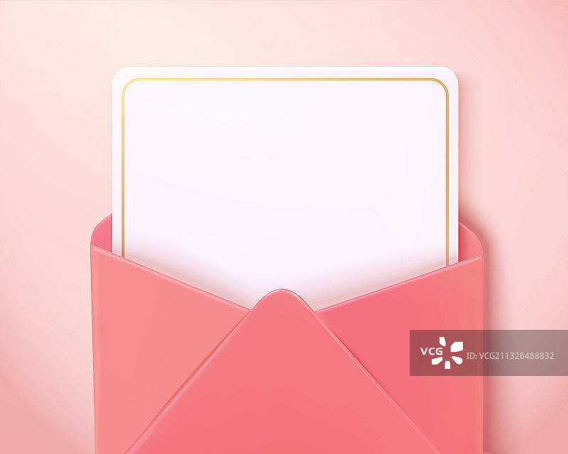 空白信纸与粉红色信封素材图片素材