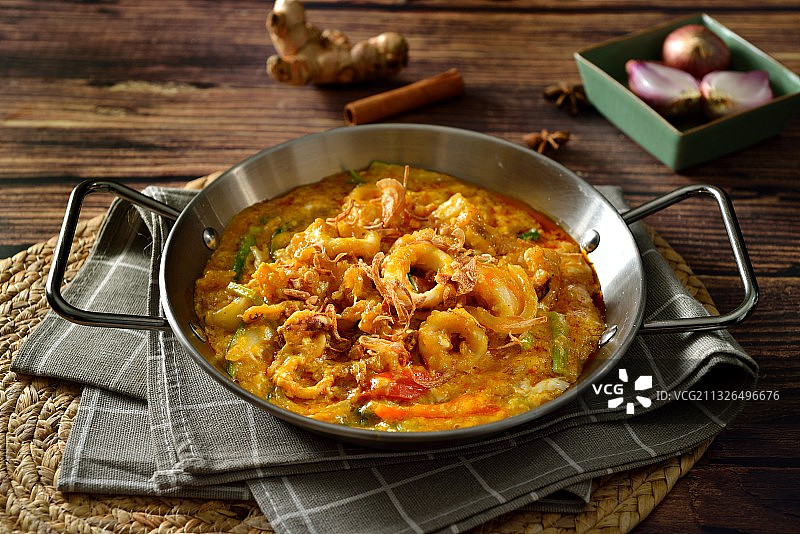 泰式咖喱鱿鱼图片素材