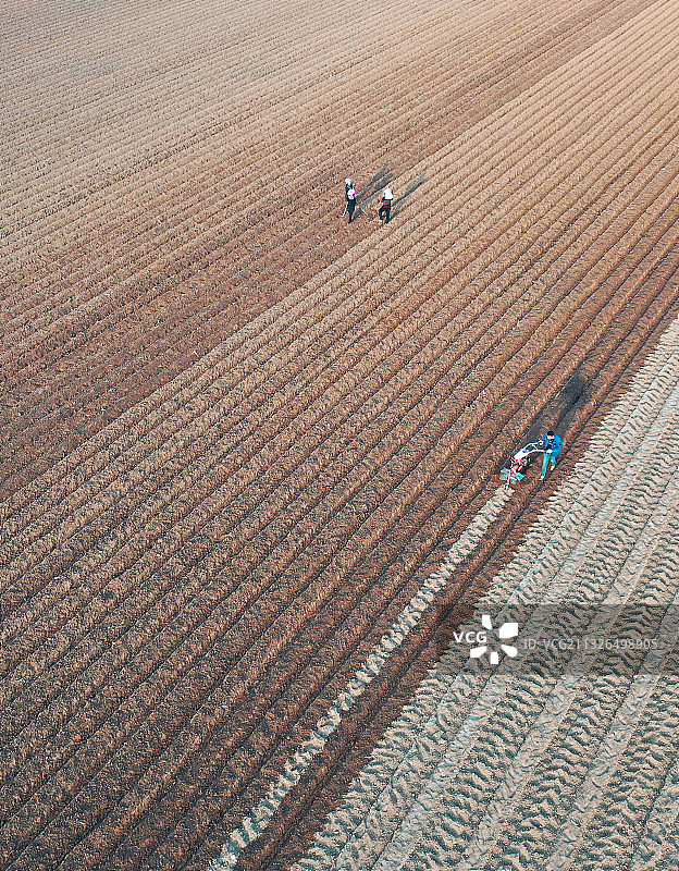 山东枣庄山亭区农民春耕春种忙图片素材
