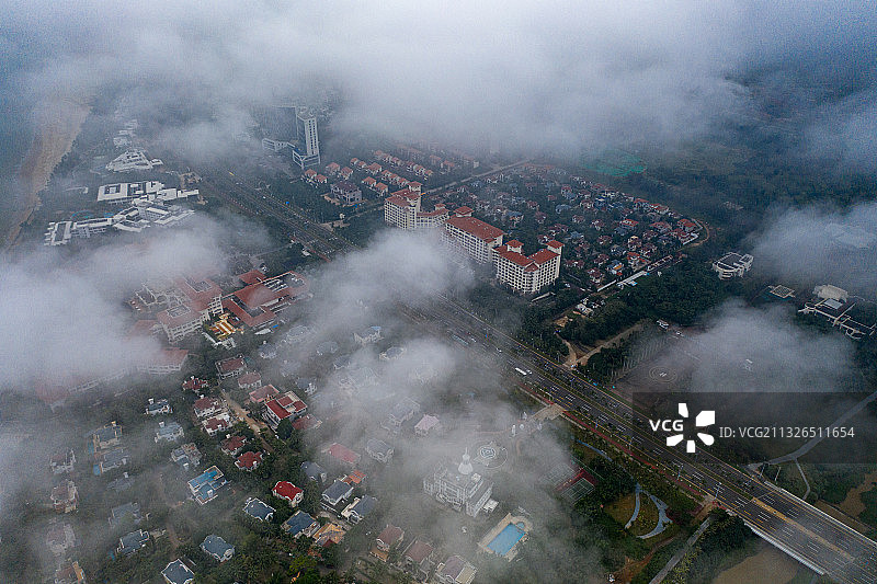 海南省海口市秀英区滨海大道图片素材
