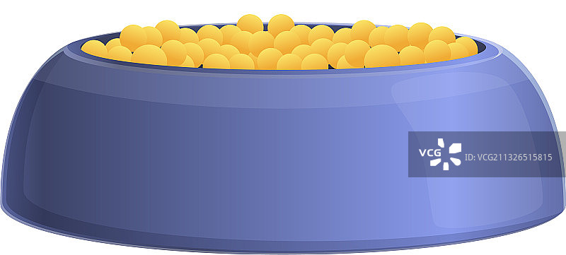 卡通风格猫粮碗图标图片素材