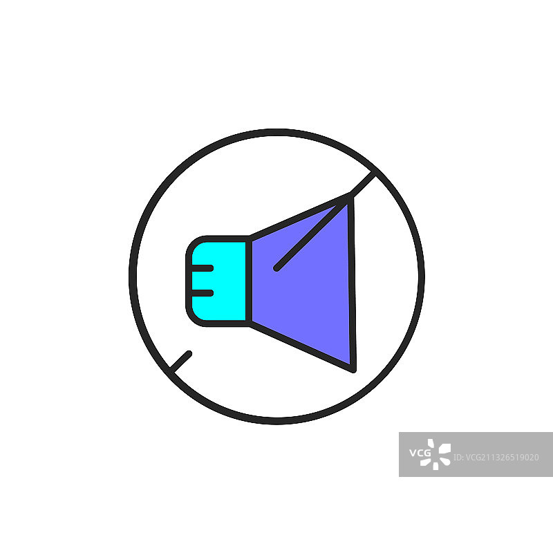 禁止声音彩色线条图标图片素材