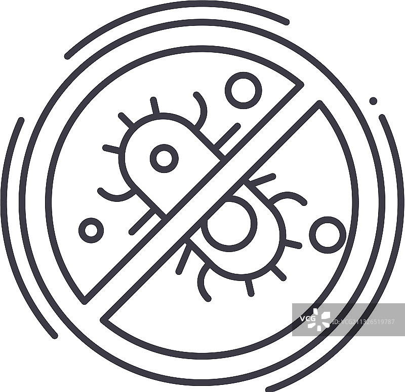 线性隔离细菌图标图片素材