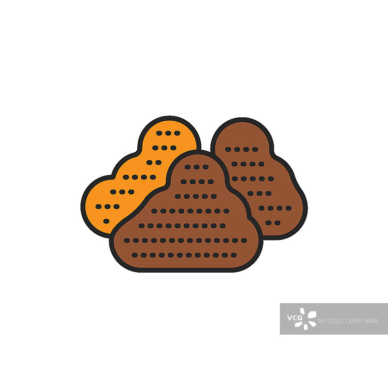 土壤颜色线性图标图片素材