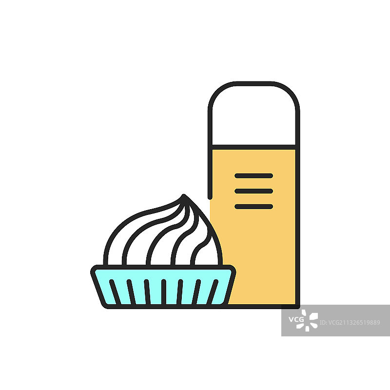 奶油色线条图标隔离元素图片素材