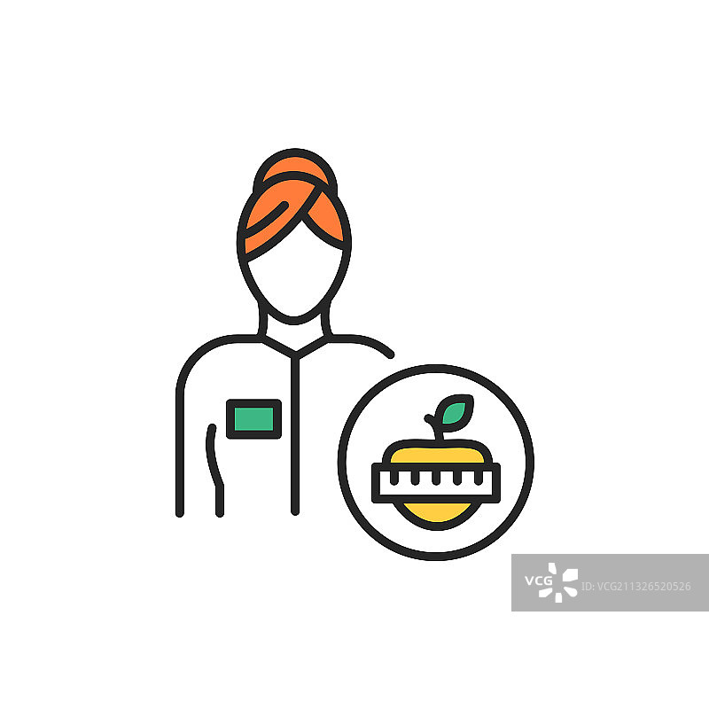 营养师彩色线条图标主题图片素材