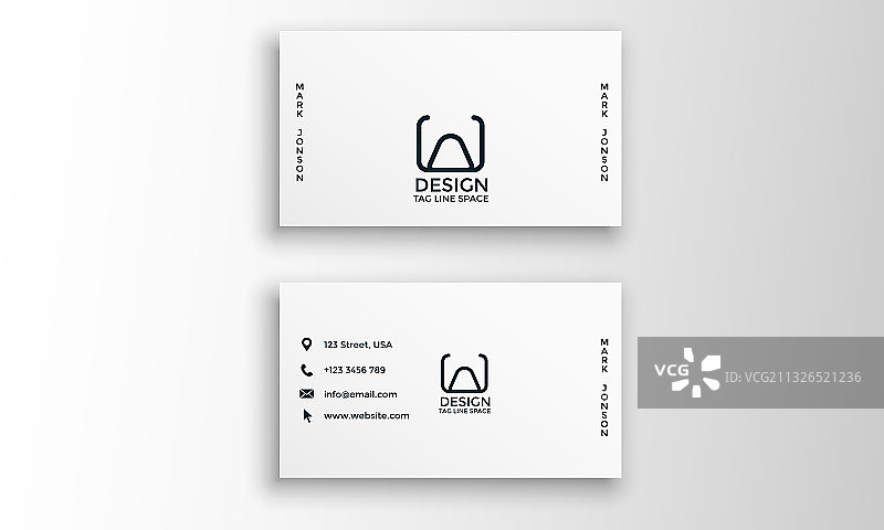 白色优雅简约名片图片素材