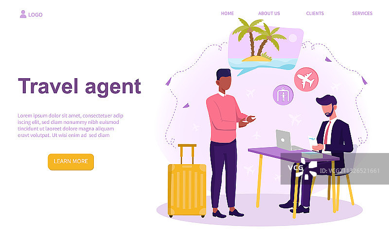 白人旅行社代理人图片素材