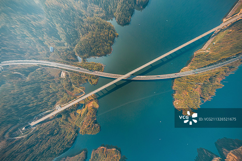 航拍十堰浪河大桥高清全景图片素材