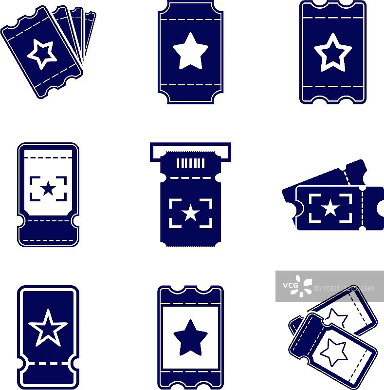 一套星形票据图标设计标志模板图片素材