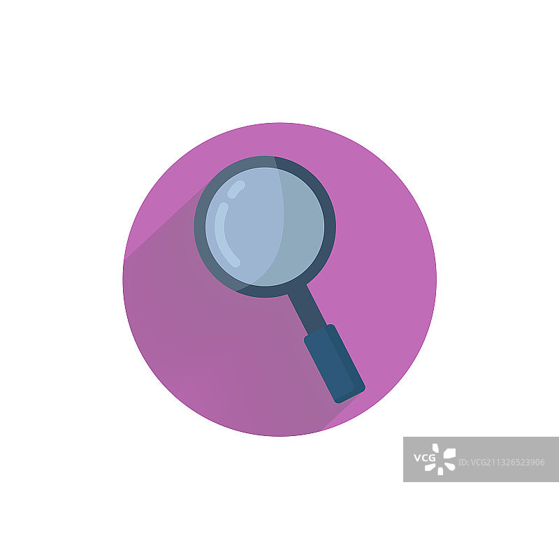 彩色扁平放大镜或搜索图标图片素材