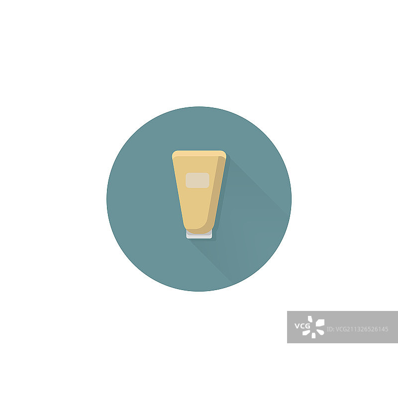 奶油扁平管状容器图标图片素材