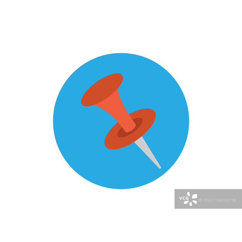 彩色扁平图钉图标与阴影图片素材