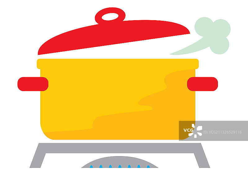 黄色炉子上的锅图片素材