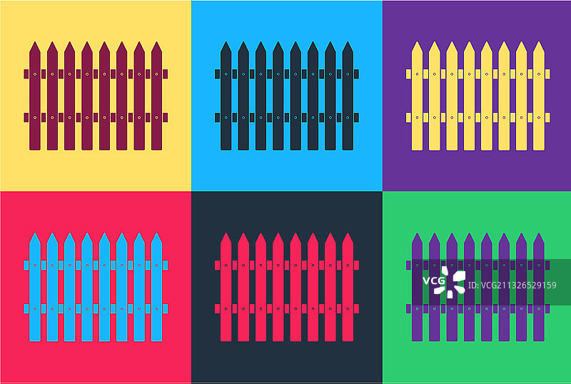 波普艺术风格的木栅栏图标图片素材