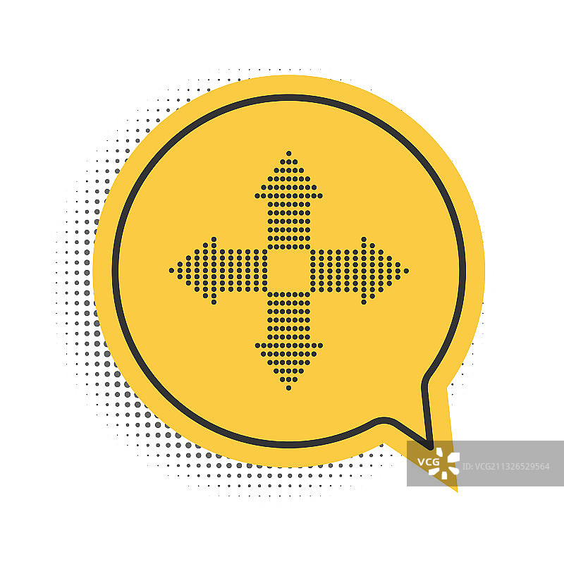 四个方向的黑色箭头点图标图片素材