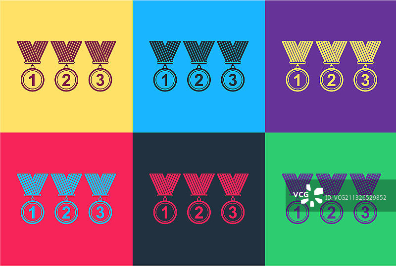 波普艺术风格奖章图标图片素材