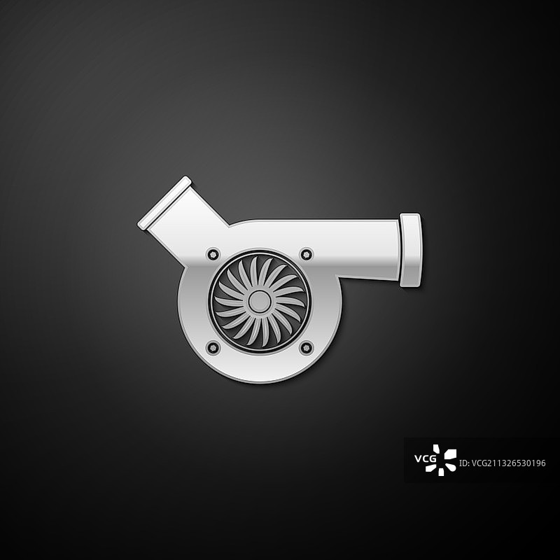 银色汽车涡轮增压器图标图片素材