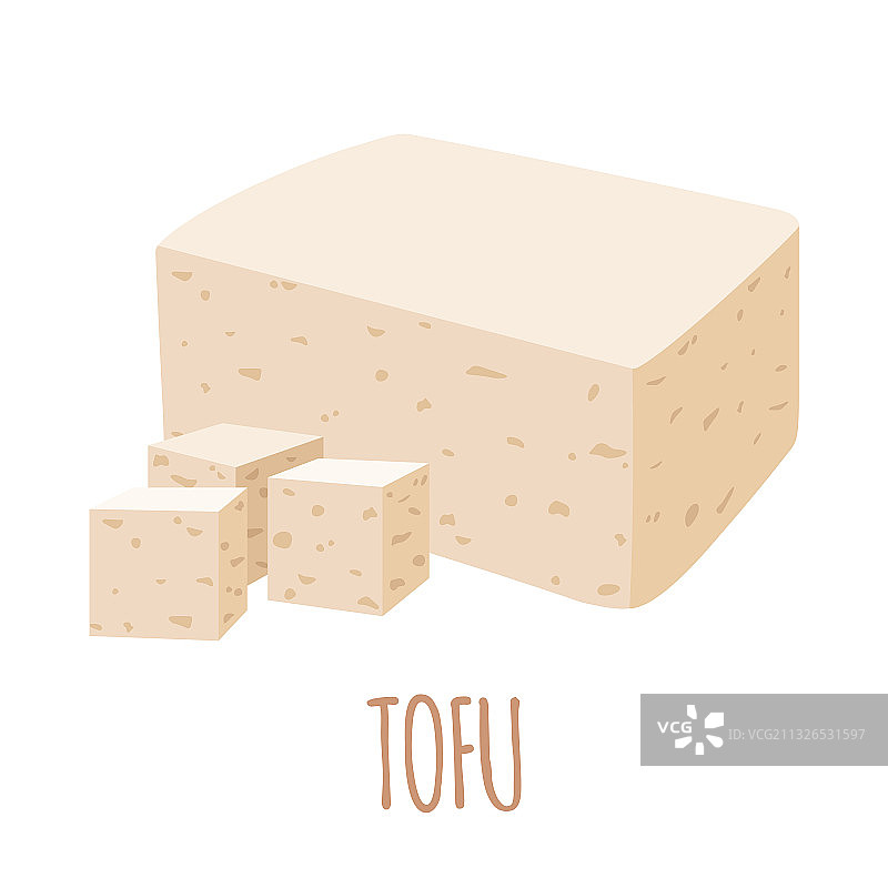 白色背景上扁平风格的豆腐图标图片素材