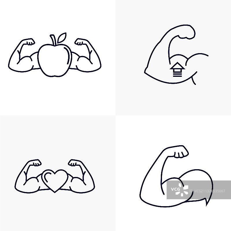 健壮男人设计健身器材图标图片素材