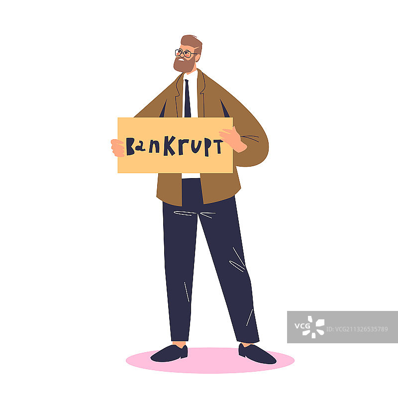 破产的贫穷商人卡通人物图片素材
