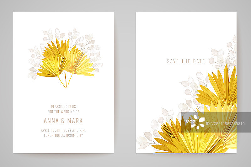 简约婚礼邀请卡模板设计图片素材