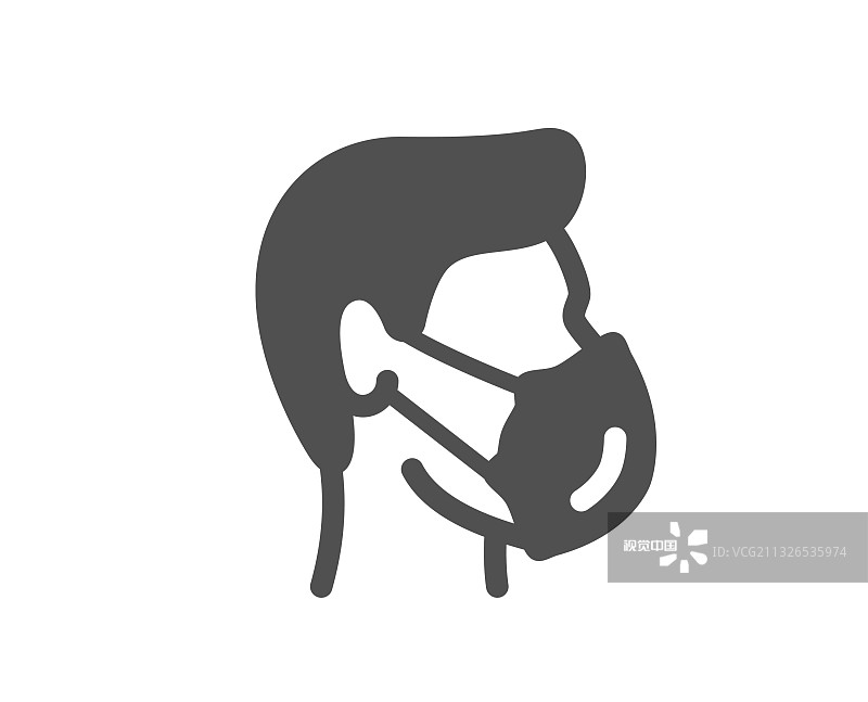 医用口罩图标：呼吸防护安全图片素材