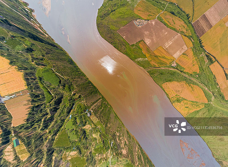 航拍郑州荥阳虎牢关黄河图片素材